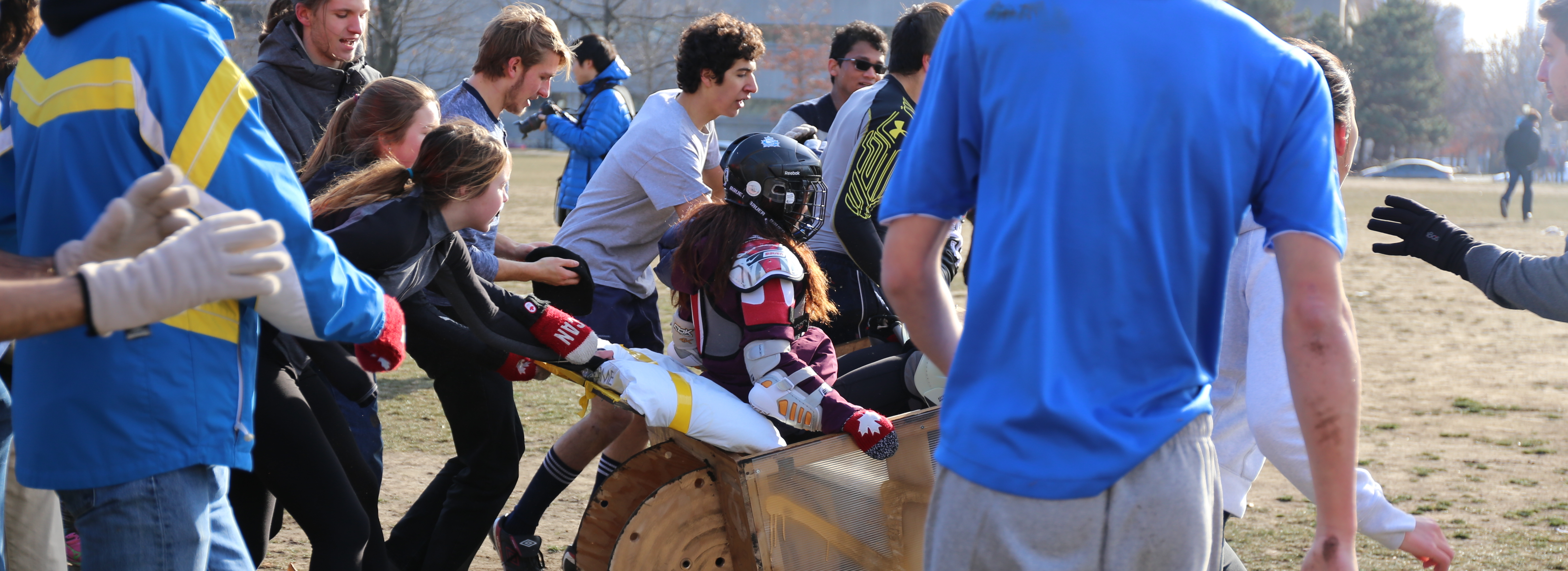 Students prepare themselves for the race